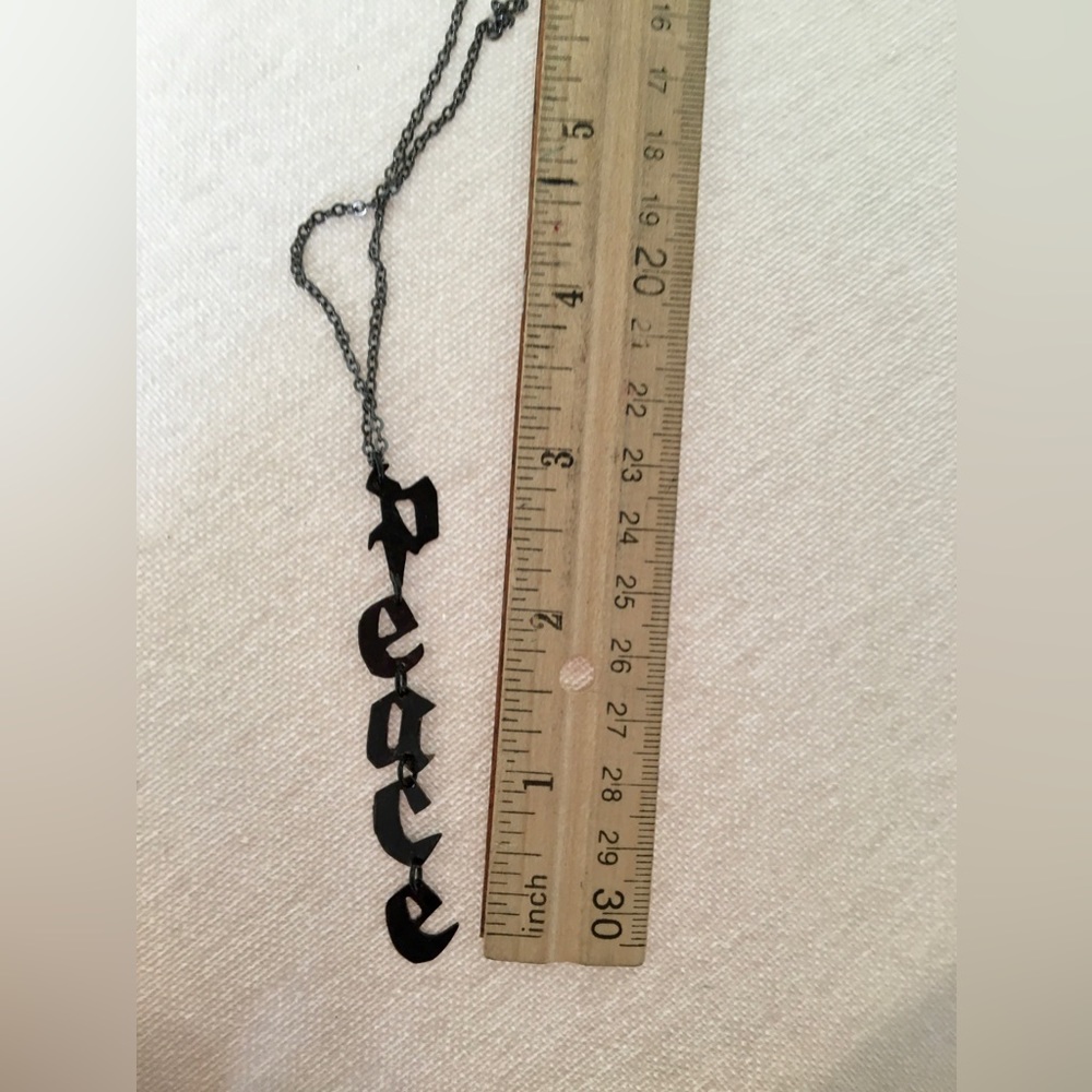 Peace Necklace Handcrafted Brass 16-18 inches long - Picture 6 of 9
